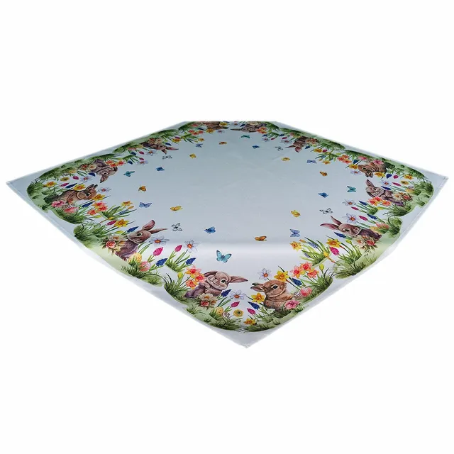 TEXPOT Tischdecken nappe 85x85 lapin Pâques polyester