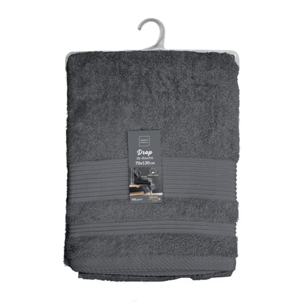 Promo Linge Draps de bain drap douche 70x130 anthracite coton