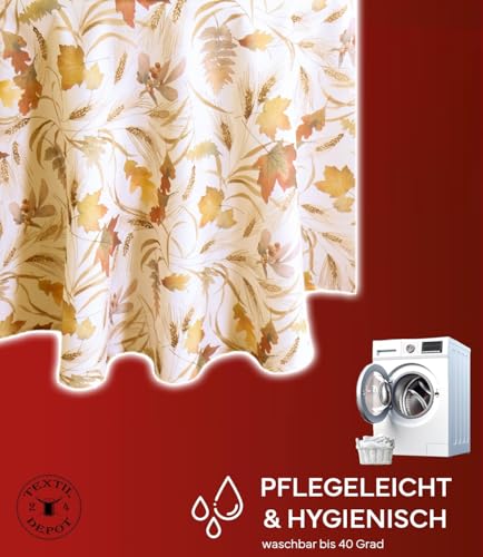 TEXPOT Tischdecken nappe ronde 150 cm beige feuilles automne