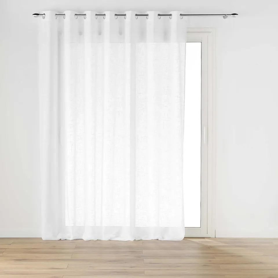 Promo Linge Haltona voilage effet lin 240x240 cm blanc