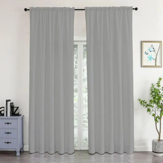 Texpot Vorhänge rideau velours gris clair opaque 140x245 cm