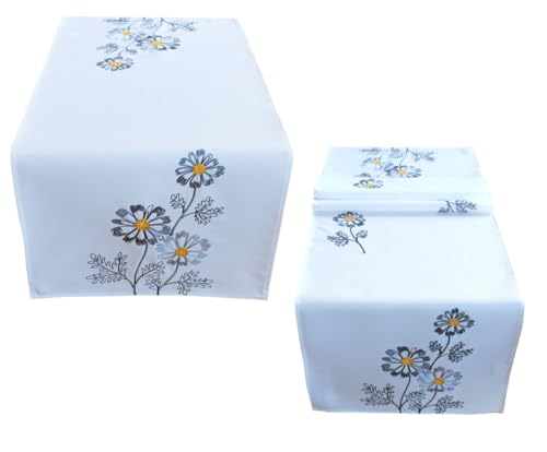 Texpot Tischläufer chemin brodé lapin écru 40x140 cm