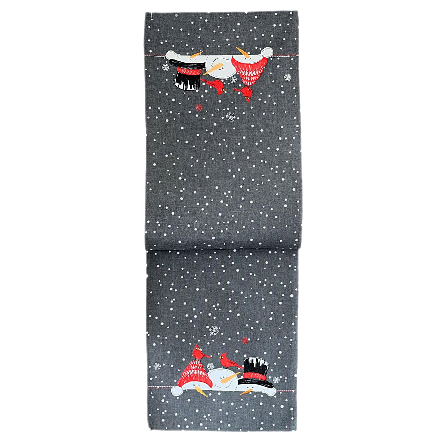 TEXPOT Tischdecken nappe 85x85 carrée broderie bonhomme neige