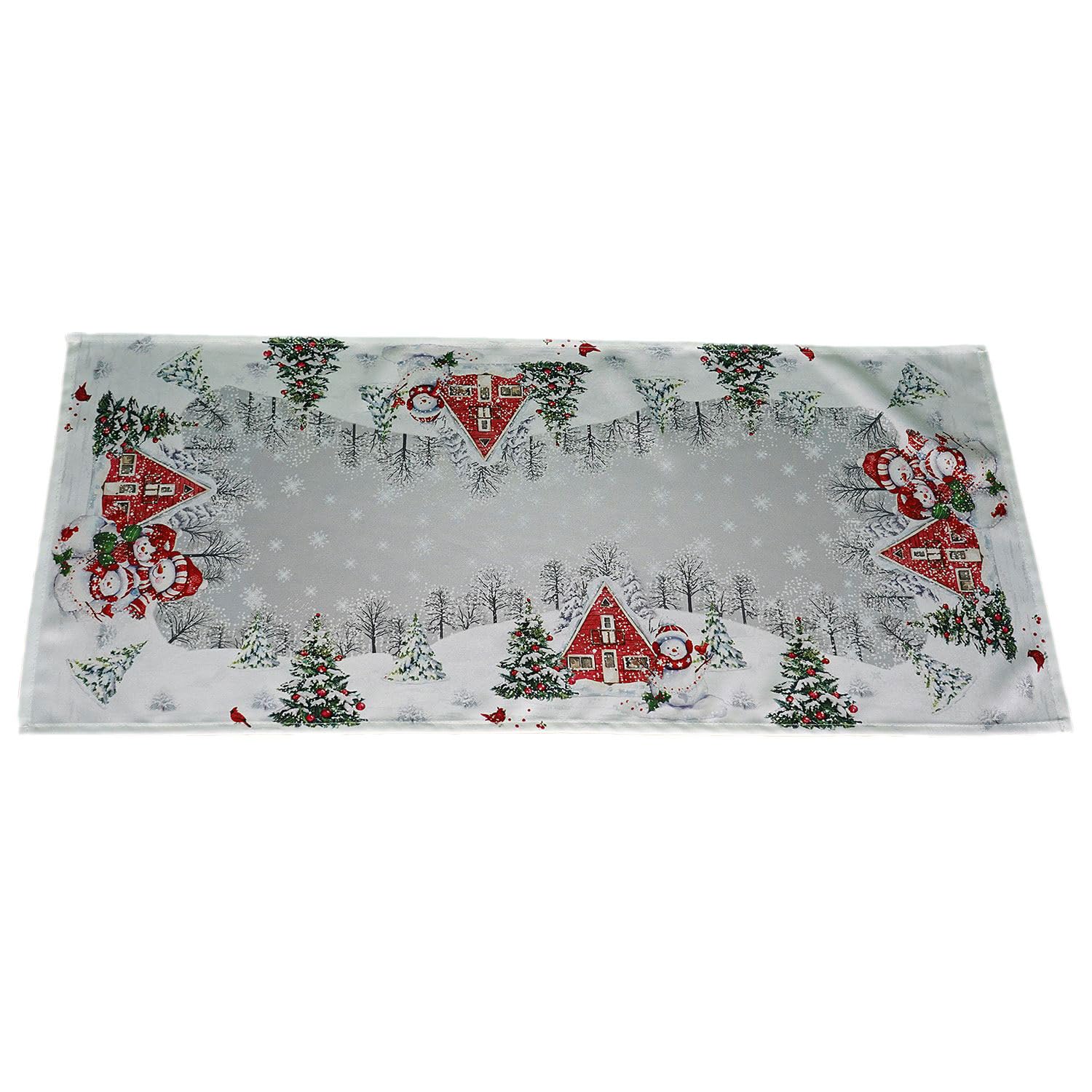 TEXPOT Tischdecken nappe carrée 85x85cm bonhomme neige Noël