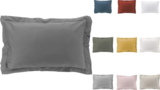 Promo Linge Taies d'oreiller Percale Anthracite 50x70 Lot 2