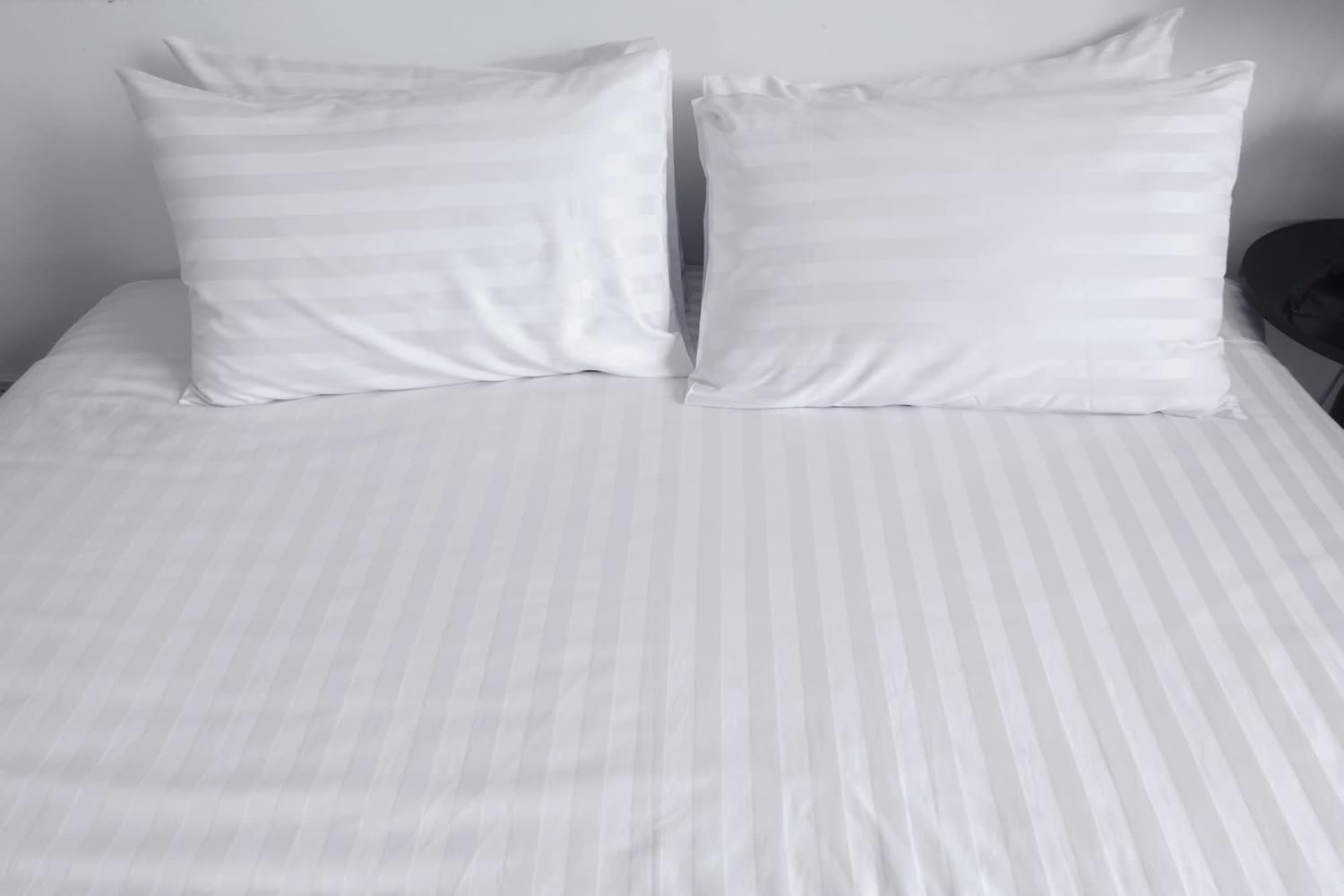 TEXPOT taie oreiller blanche rayures 80x60 coton