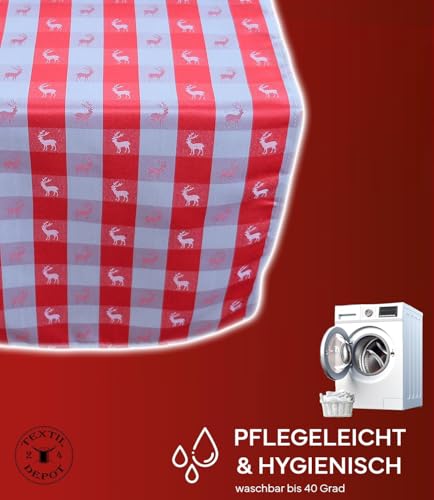 TEXPOT Tischdecken nappe 110x110 cerf rouge polyester