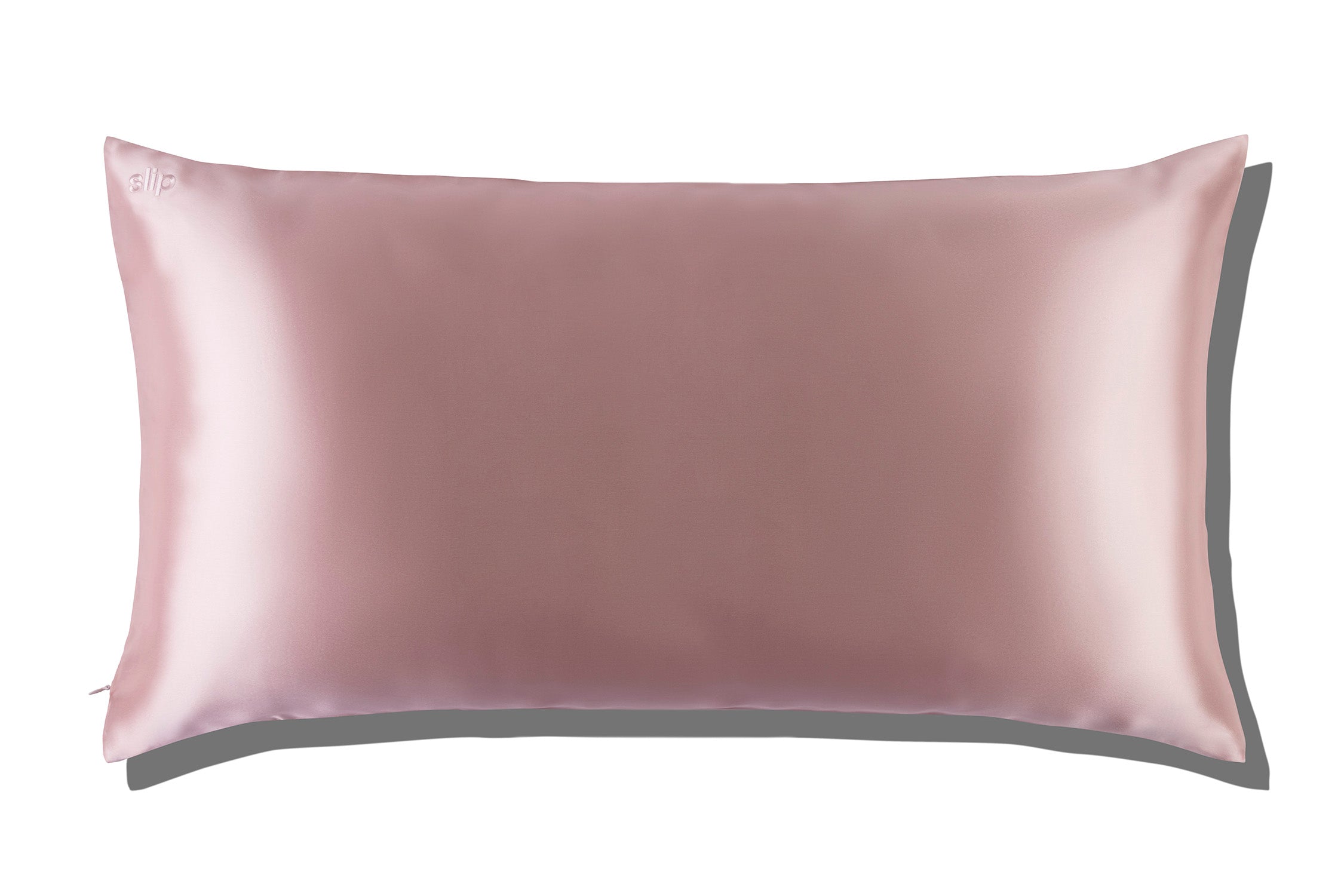 Slip King Zippered Pillowcase taie rose 51x91 soie