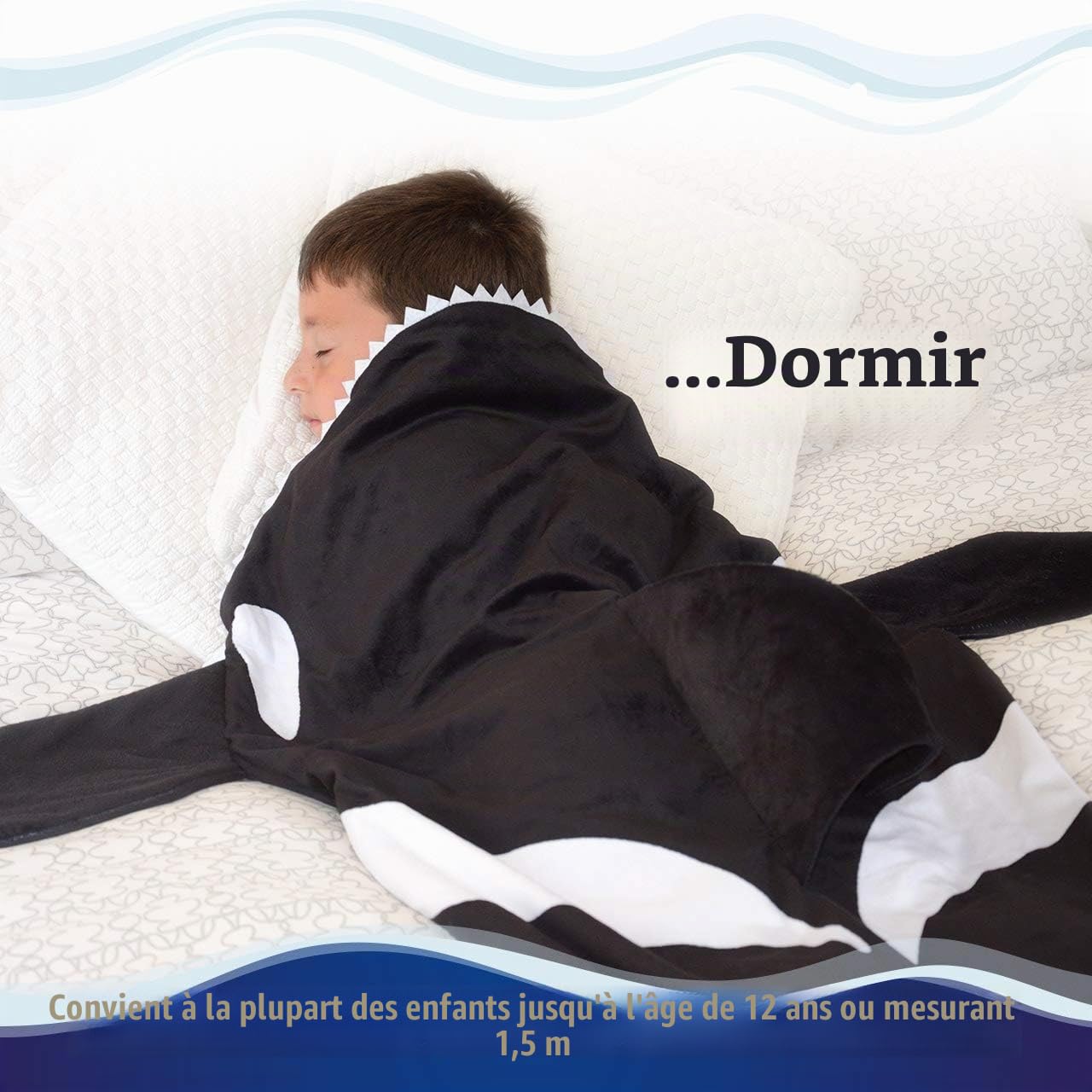 Snug Kids Snug-Rug Tail Plaid enfant Noir 142x61 cm
