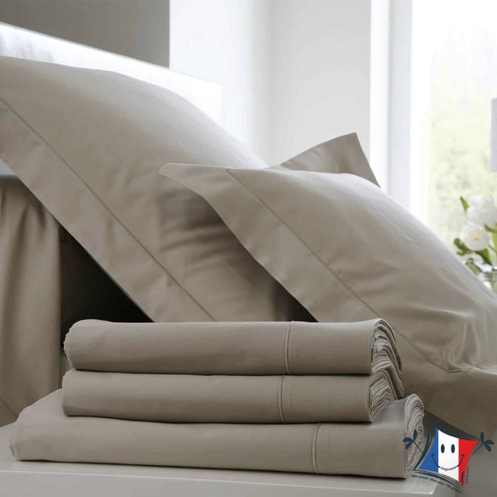 Lingorama taie oreiller satin coton 50x70 blanc