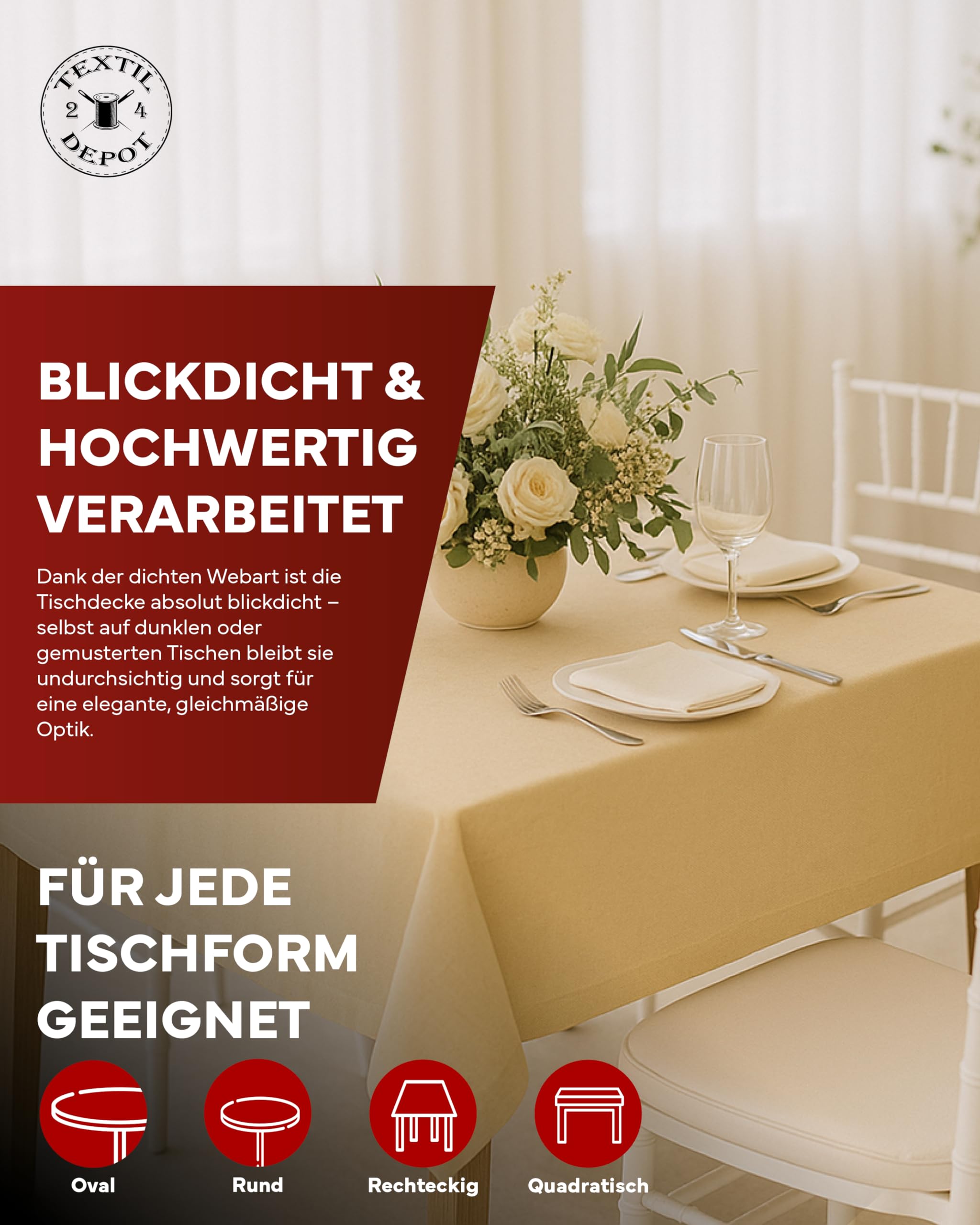 Texpot Gartentischdecken nappe ronde 140cm jaune