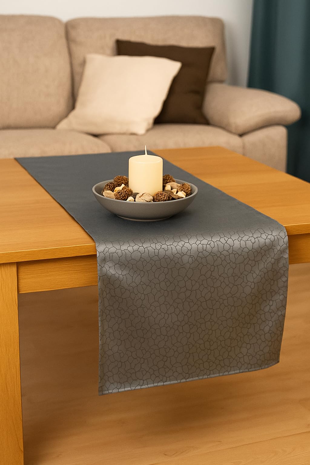 TEXPOT Gartentischdecken nappe ronde gris 170x170