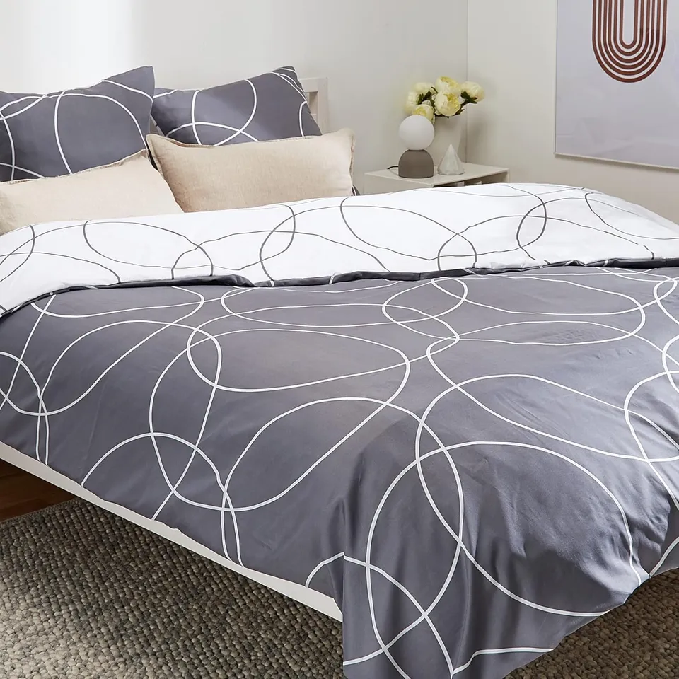Promo Linge Elton parure de lit 140x200 cm microfibre imprimée