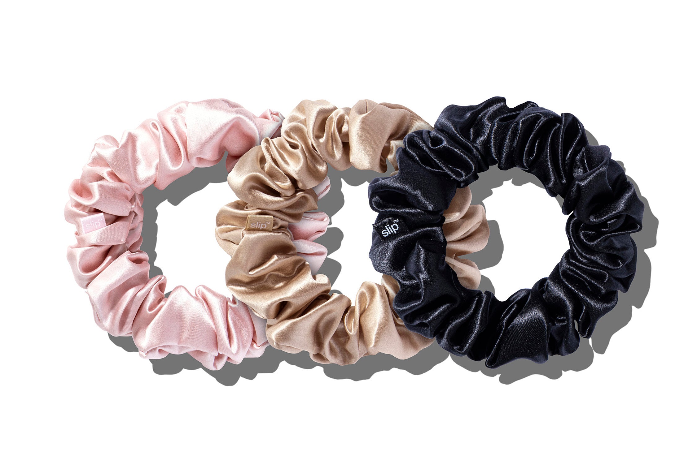 Slip Large Scrunchies chouchou soie multi lot 3