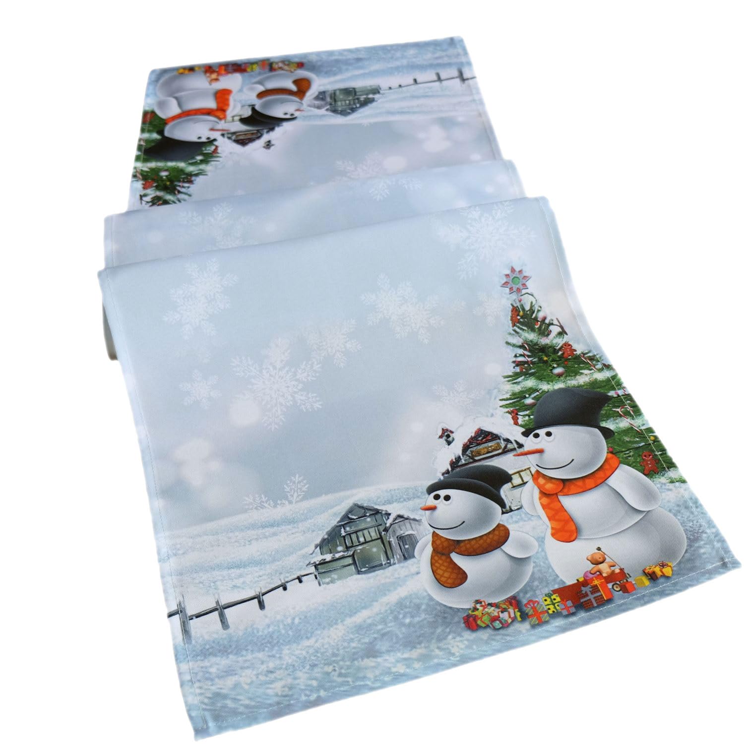 Texpot Tischdecken Nappe Noël 150x150 Ronde Bonhomme Neige