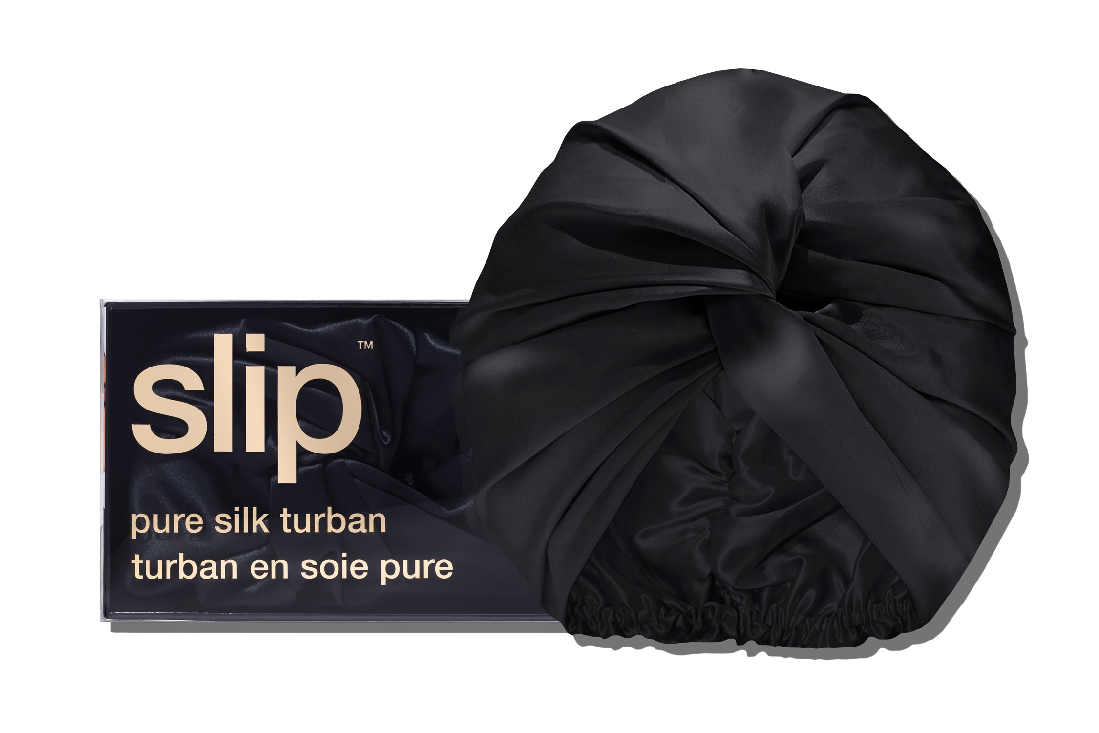 Slip Turban bonnet soie Noir doublé slipsilk