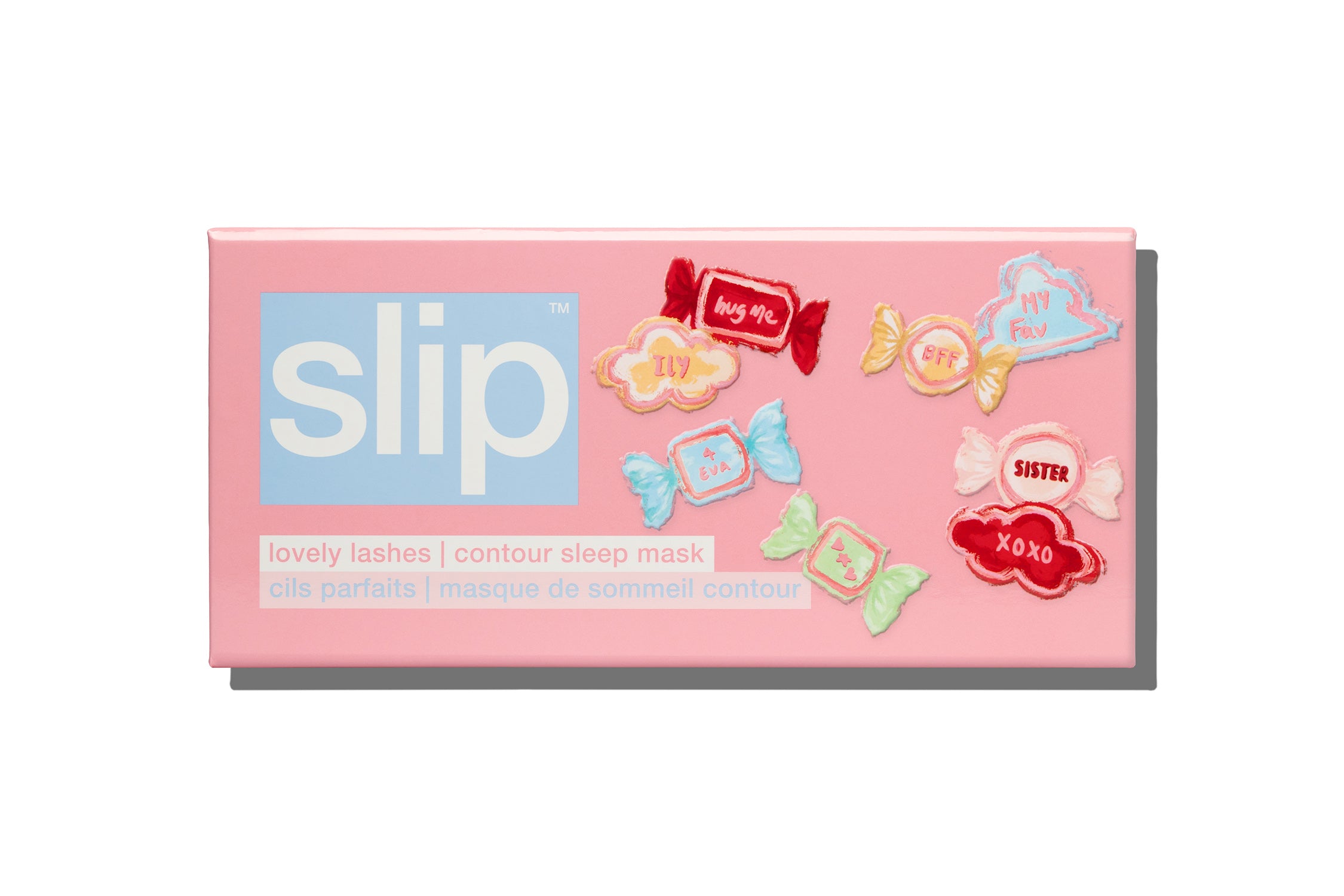 Slip Besties Contour masque nuit soie rose brodé