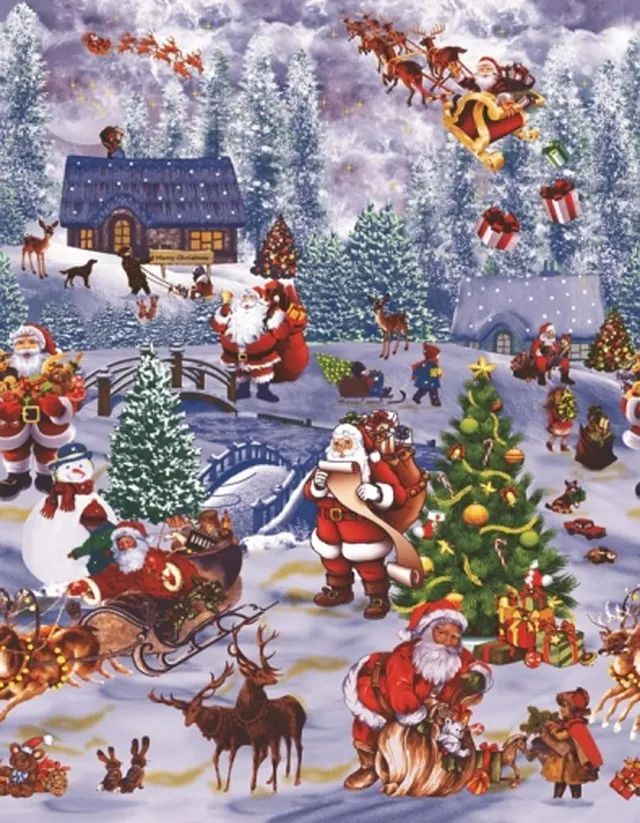 TEXPOT Gartentischdecken toile cirée Noël 140x120 Winterland