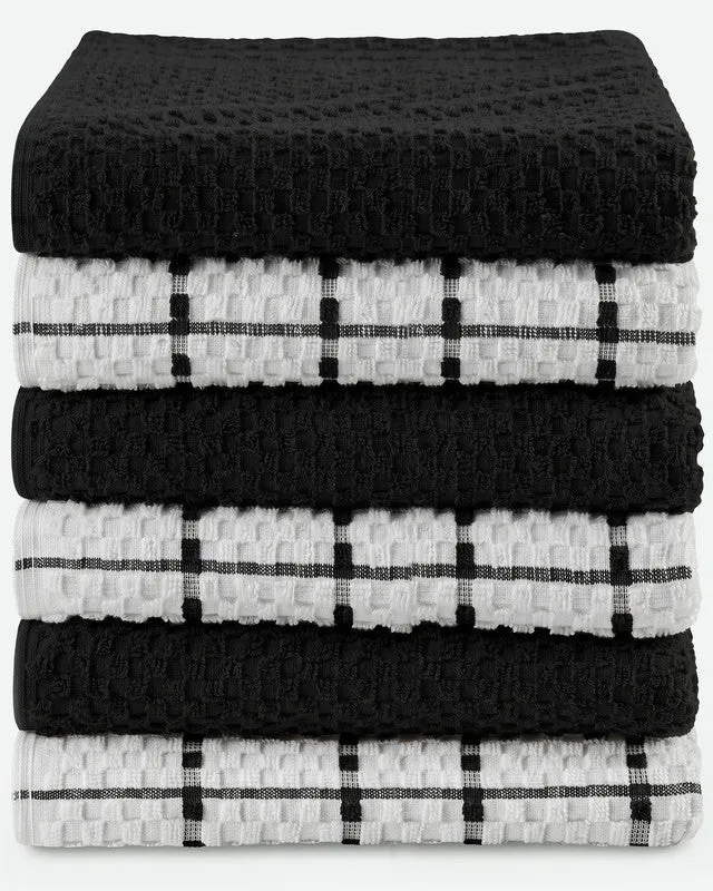 Utopia Bedding Towels torchon cuisine coton noir lot 12