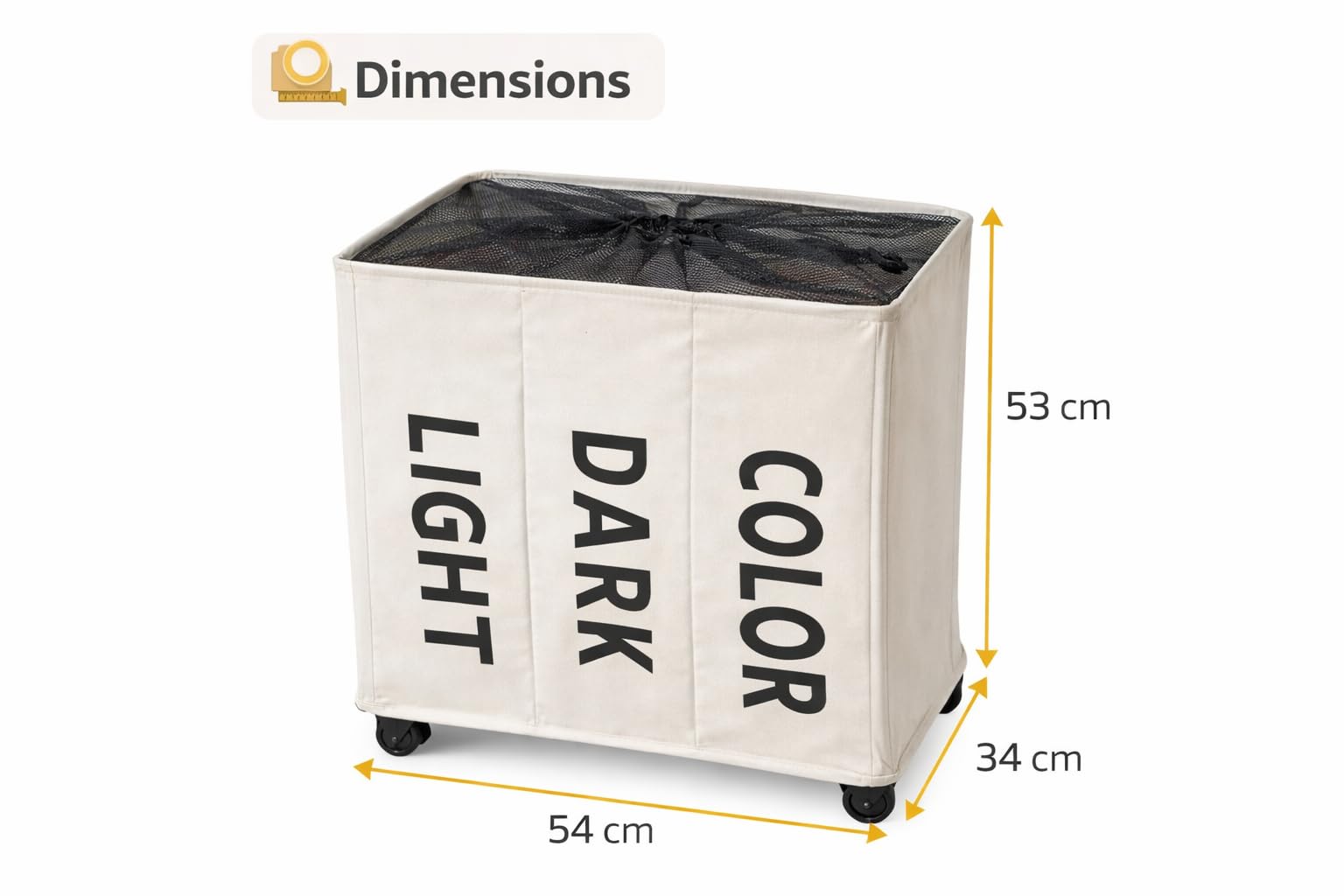 Promo Linge Paniers à Linge 75L Panier Blanc à Roues 34x54x53