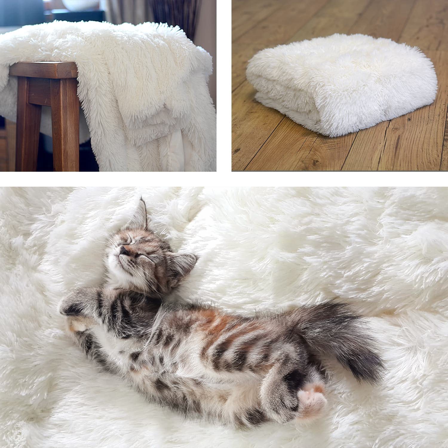 Snug Yeti plaid fausse fourrure blanc 200 x 220 cm