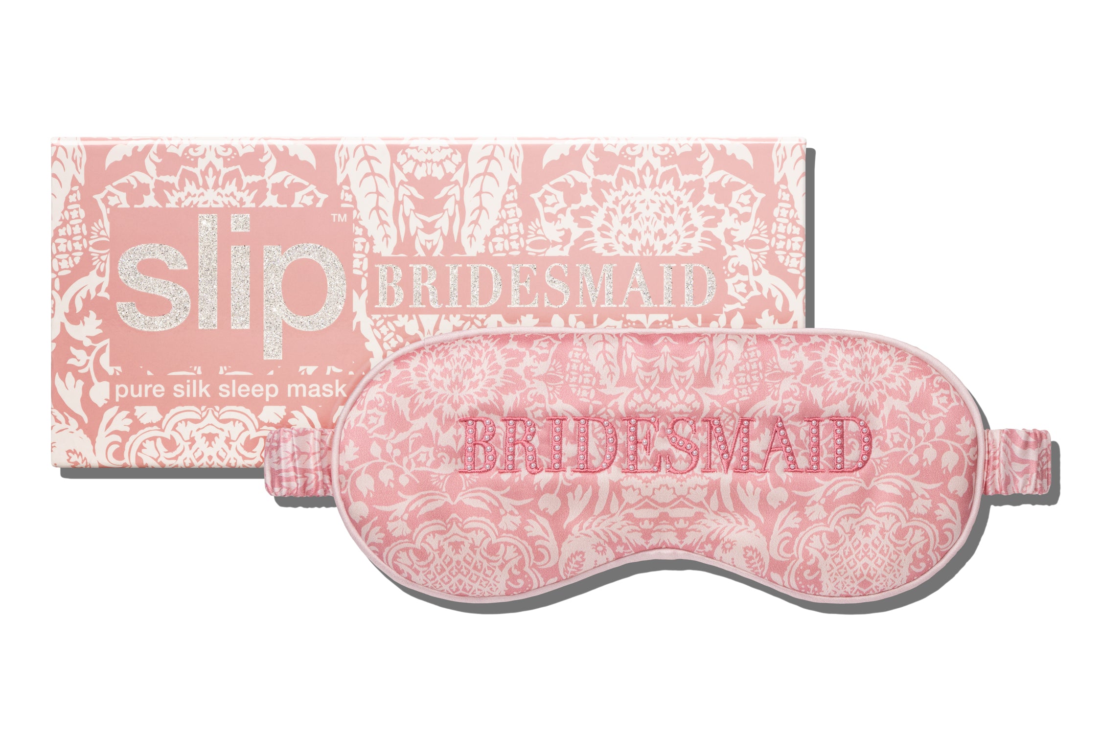 Slip Sleep Mask masque de nuit soie Bridesmaid rose