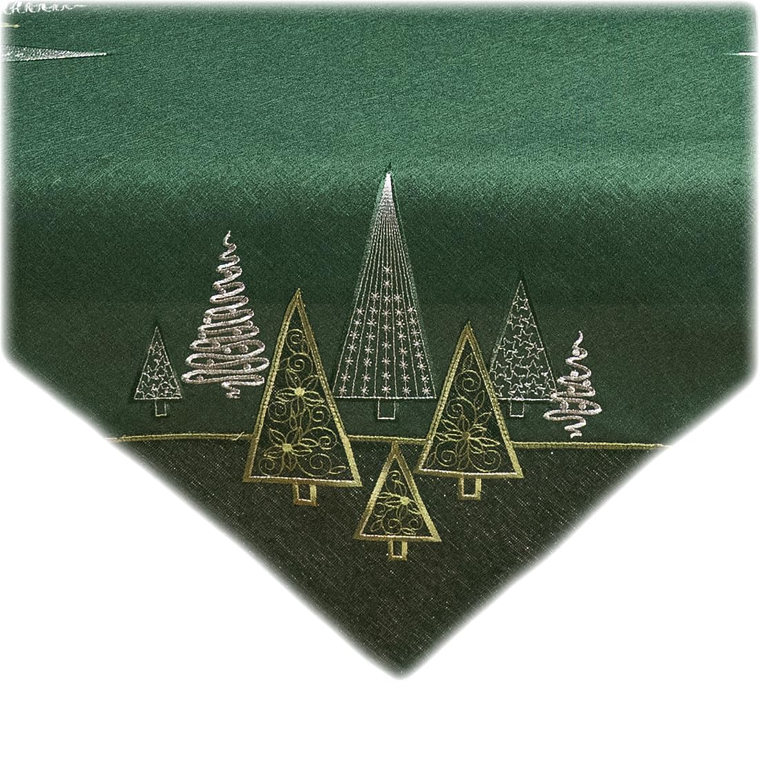 TEXPOT Tischläufer chemin de table 40x140 vert foncé sapins Noël