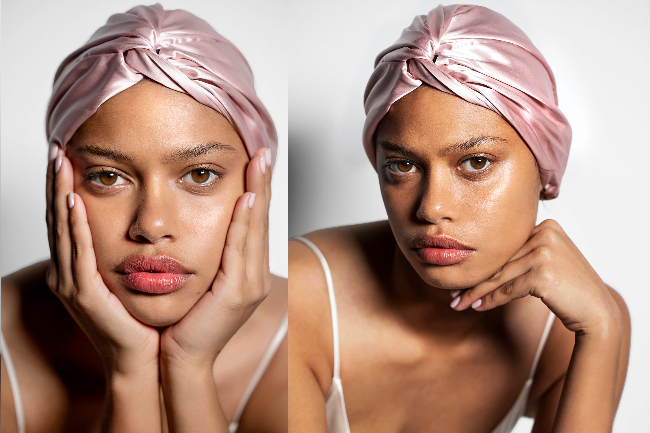 Slip Turban Pink turban soie rose taille unique