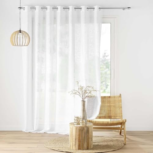 Promo Linge Haltona voilage effet lin 240x240 cm blanc