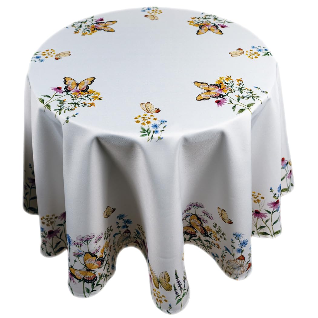 TEXPOT Tischdecken nappe 110 x 110 cm fleurs papillons polyester
