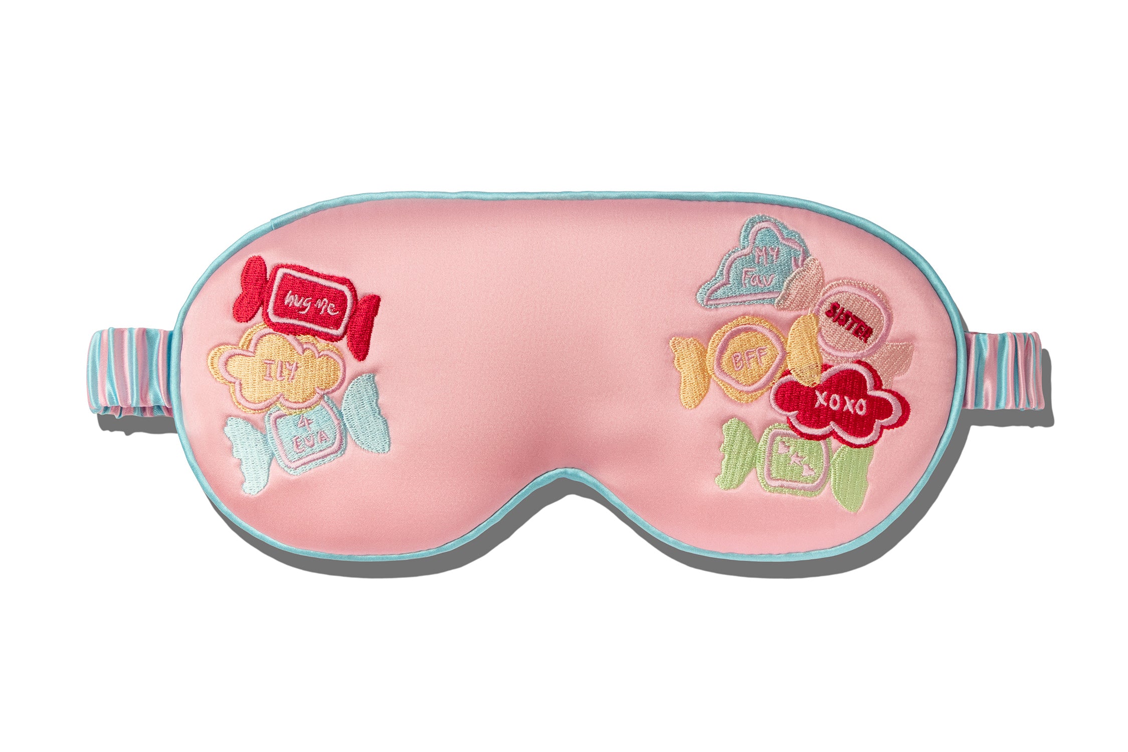 Slip Besties Contour masque nuit soie rose brodé
