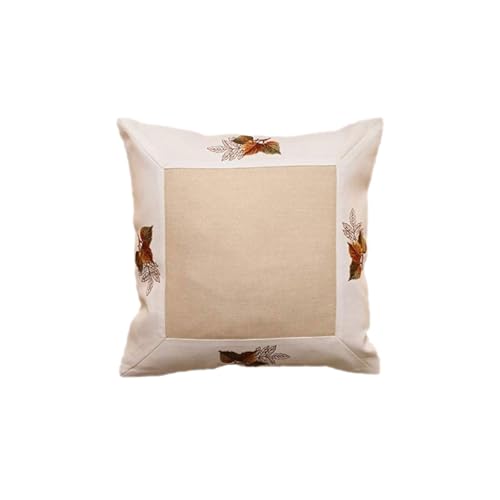 TEXPOT Feuilles 40x40 housse de coussin brodée automne
