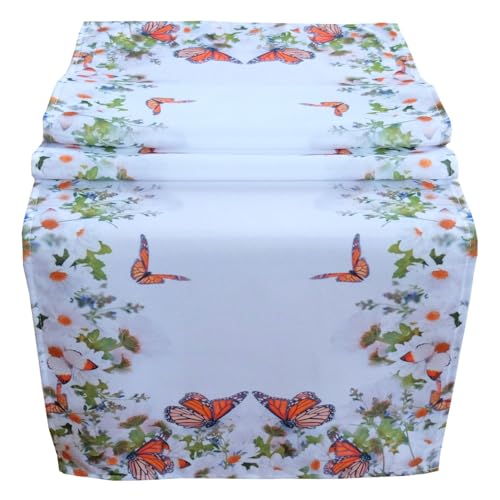 TEXPOT Tischläufer chemin de table 40x90 fleurs blanc