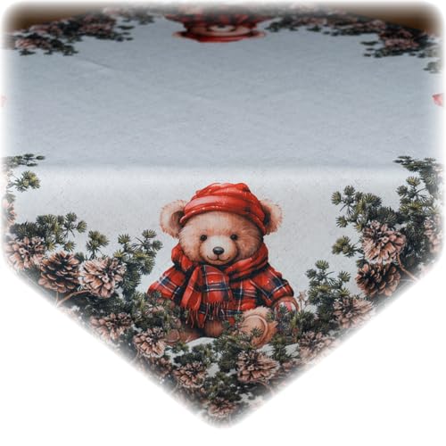 TEXPOT Tischdecken nappe Noël 85x85 cm motif ourson