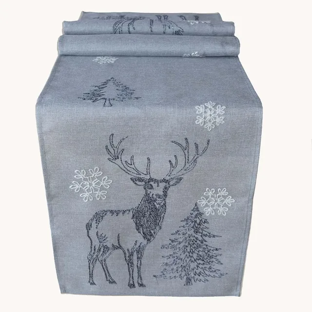 TEXPOT Tischläufer chemin de table 40x175 broderie élan Noël