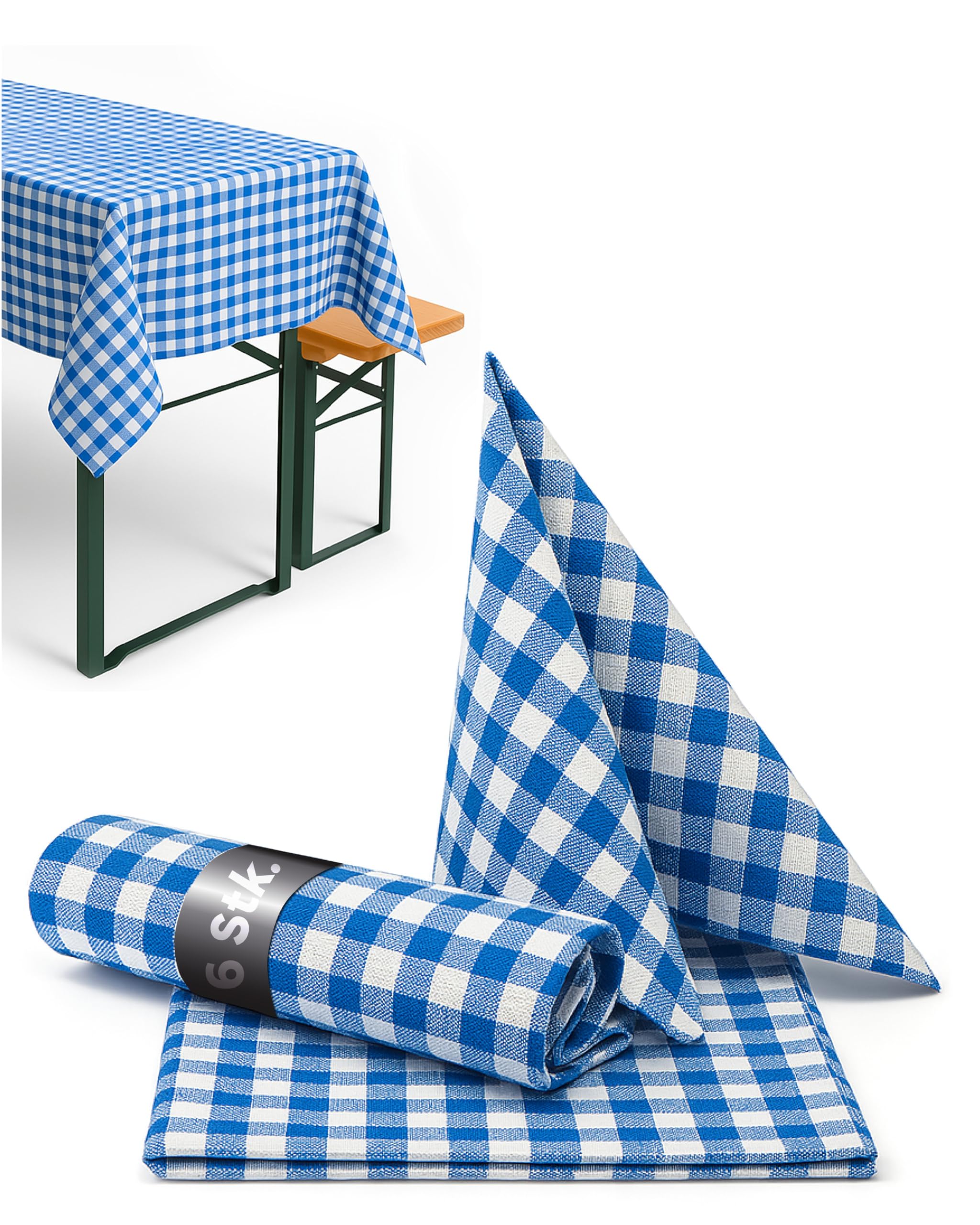 TEXPOT Servietten lot 6 serviettes 50x50 bleu coton