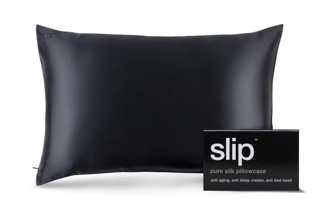 Slip Queen taie d'oreiller soie noire 51x76 cm