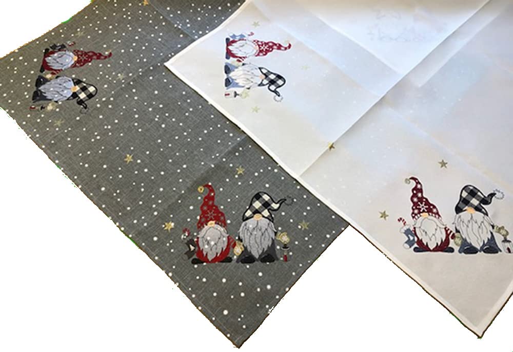 TEXPOT Tischläufer Chemin de table Noël 40x85 écru lutin