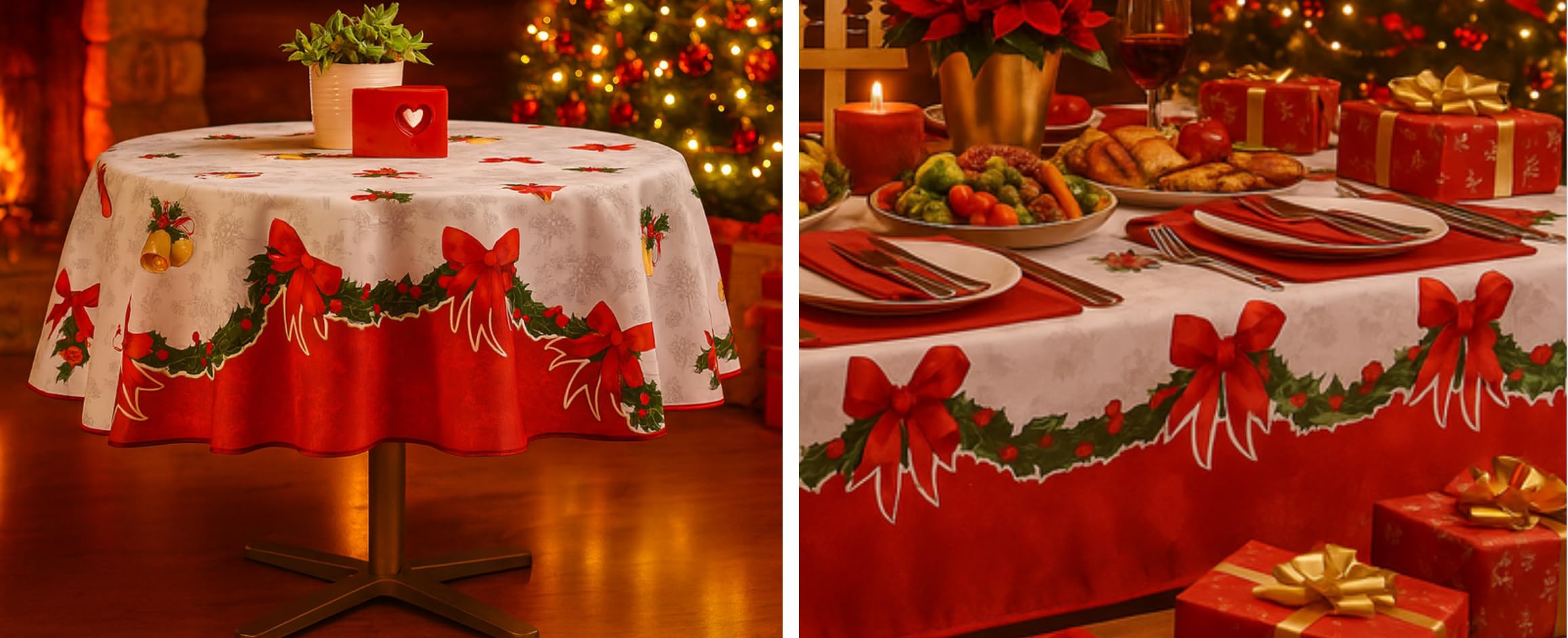 Promo Linge Nappes de Fêtes Nappe Noël 150x350 Cloche