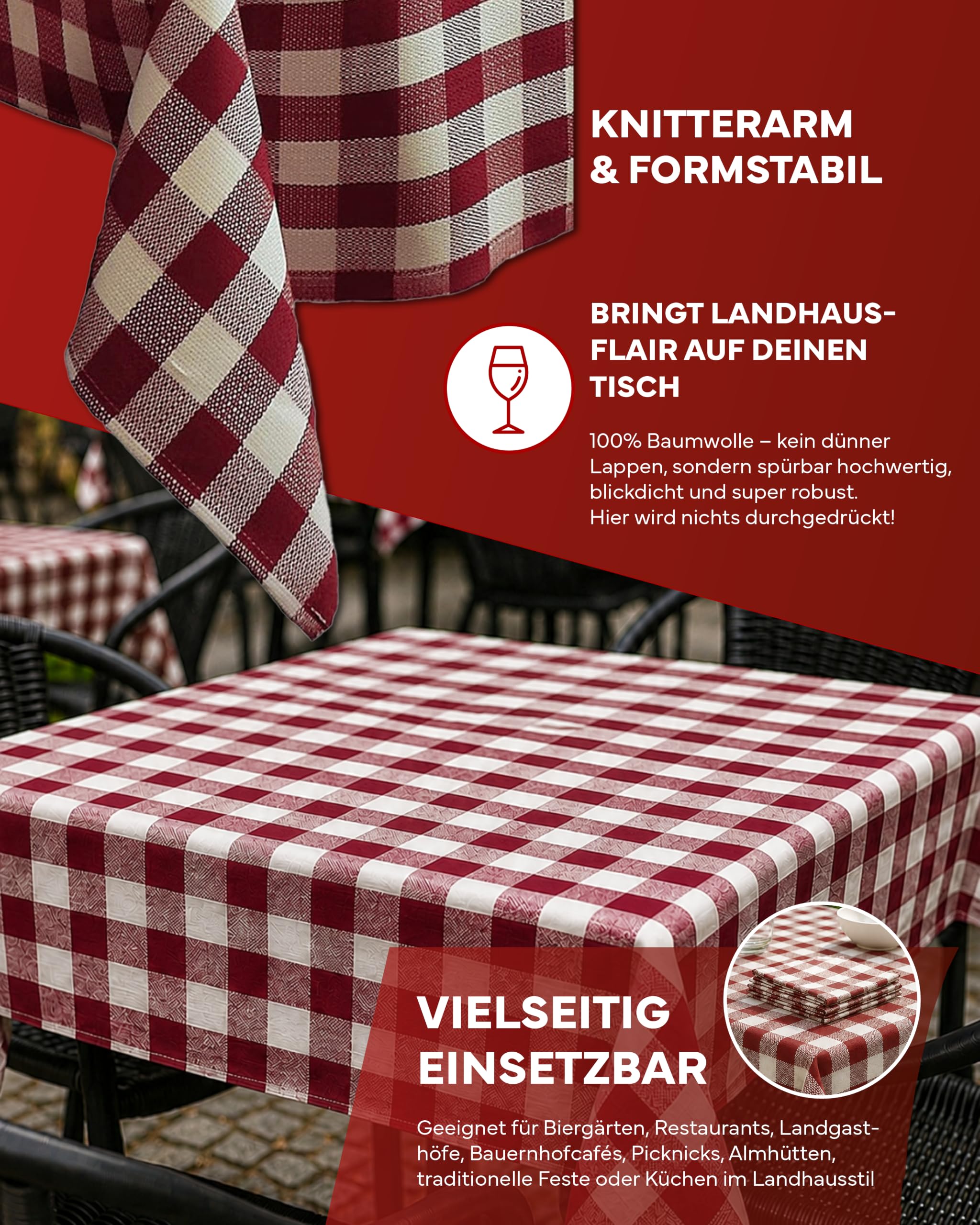 TEXPOT Servietten lot 6 serviettes 60x60 rubis coton