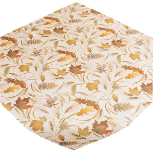TEXPOT Tischdecken nappe 110x110 cm feuilles fond beige