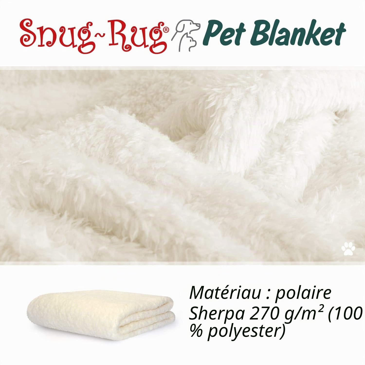 Snug Snug-Rug Sherpa Plaid animal Crème 120x88 cm
