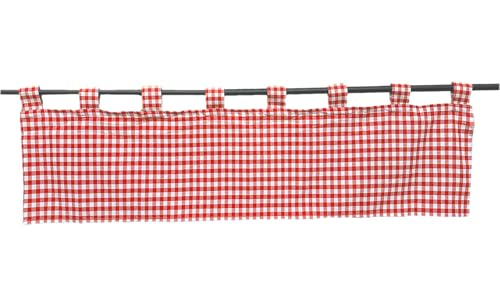 TEXPOT Vorhänge rideau brise-bise rouge blanc 30x150 cm coton