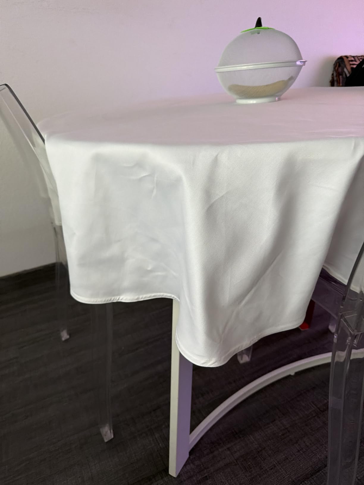 Texpot Tischdecken Nappe Ronde 200 cm Blanc Coton