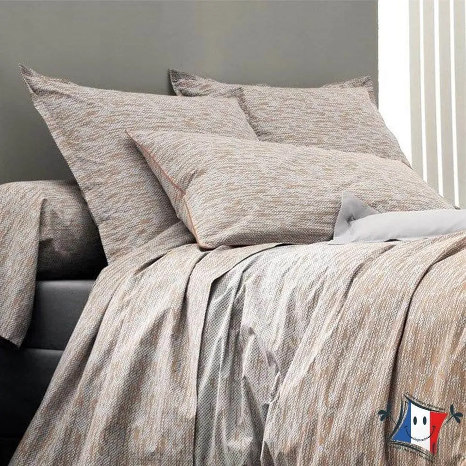 Blanc des Vosges Nomade housse de couette 140x200 ocre percale