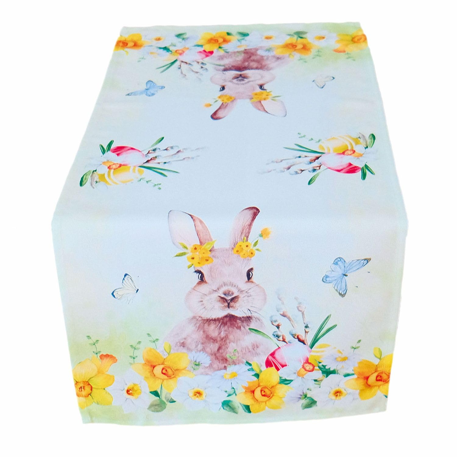 TEXPOT Tischläufer chemin de table lapin Pâques 140x40 polyester