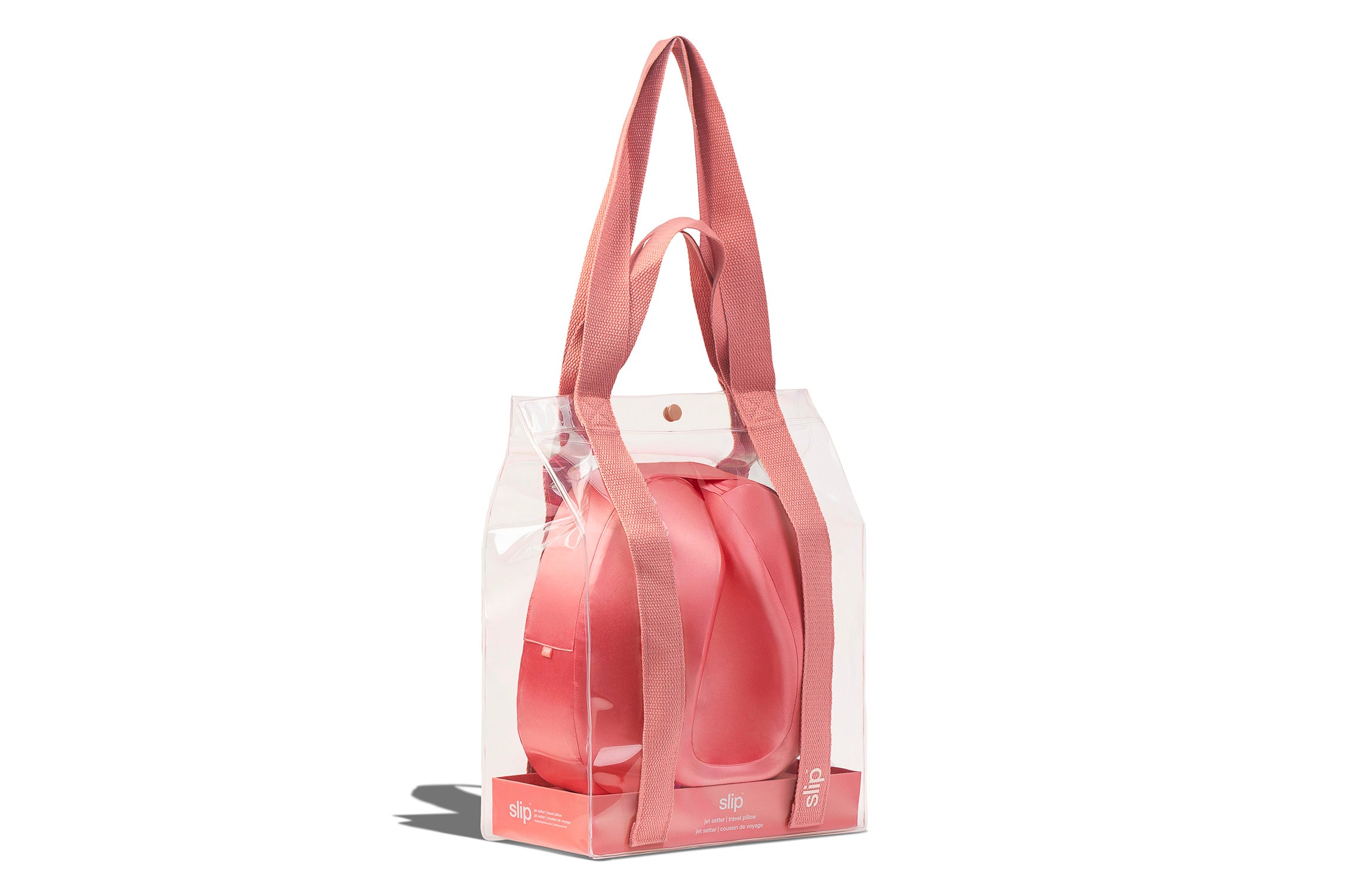 Slip Jet Setter Travel Pillow oreiller voyage Blush soie