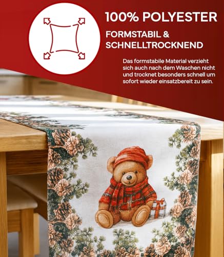 TEXPOT Tischdecken nappe Noël 85x85 cm motif ourson