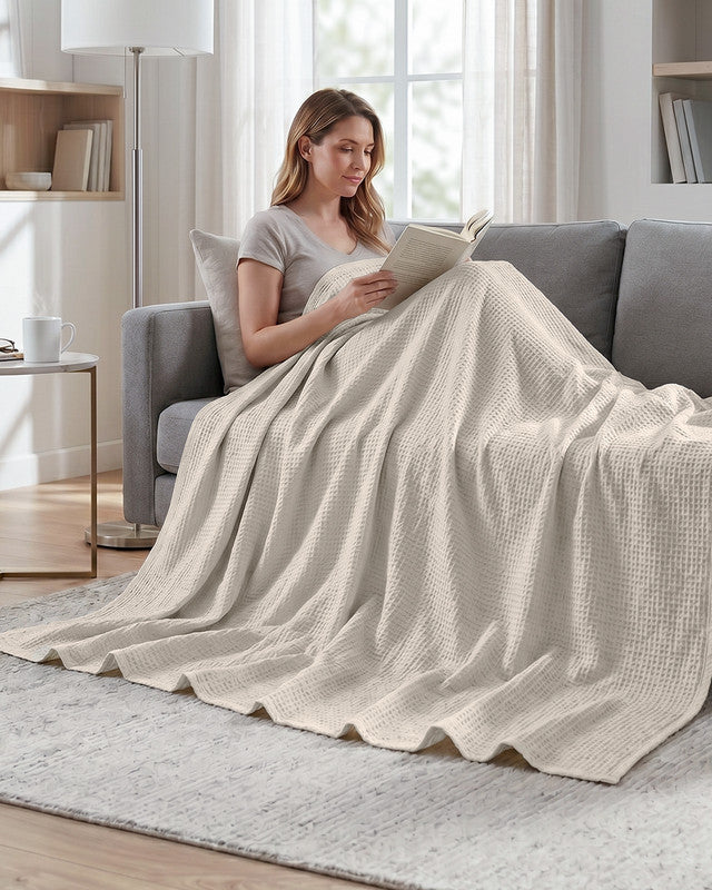 Utopia Bedding Blankets couverture gaufrée Queen kaki