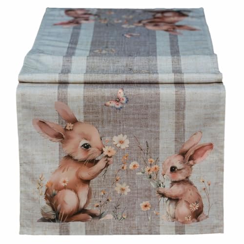 Texpot Tischläufer chemin de table 40x140 cm lapins Pâques